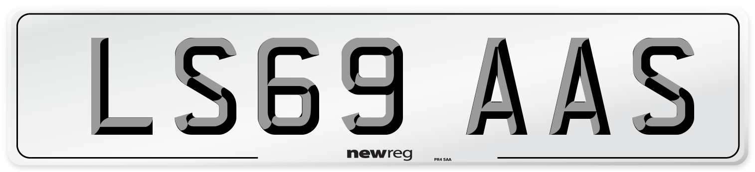 LS69 AAS Number Plate from New Reg